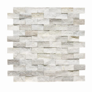 Pale Gray Marble 1" x 2" Split Face Mosaic Tile