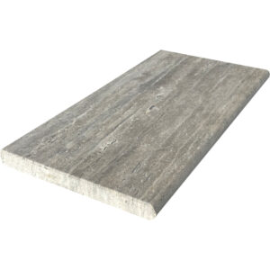 Vintage Silver Travertine 12" x 24" x 1.2" Tumbled Pool Coping