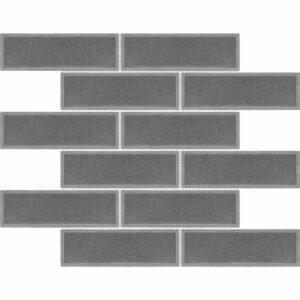 Elegant 2" x 6" Brick Pewter Metal Mosaic Tile