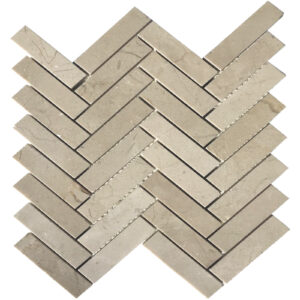 Marfil Beige Marble 1" x 3" Herringbone Polished Mosaic Tile