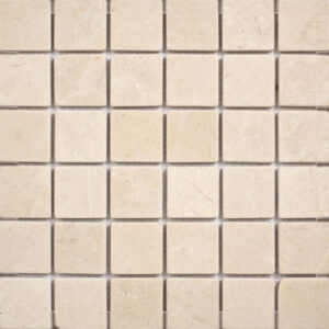 Marfil Beige Marble 2" x 2" Tumbled Mosaic Tile