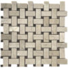 Marfil Beige w/Dark Basketweave Polished Mosaic