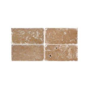 Mocha Rustic Travertine 3" x 6" Tumbled Tile