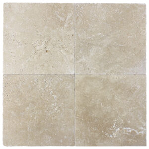 Ivory Travertine 12" x 12" Tumbled Tile