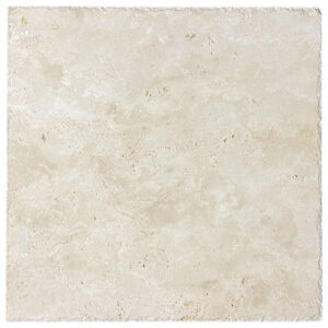 Ivory Travertine 18" x 18" Chiseled and Brushed Tile