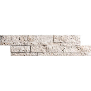 Ivory Travertine 6" x 24" Split Face Ledger Corner