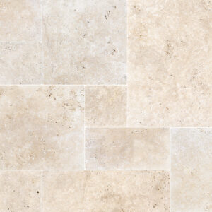 Ivory Travertine French Pattern Tumbled Tile