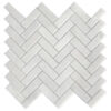Winter White 1" x 3" Herringbone Mosaic Tile
