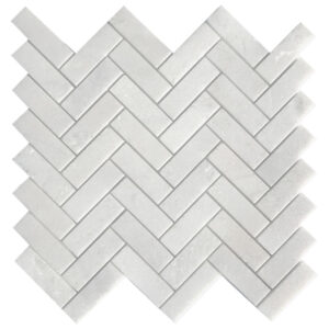 Winter White 1" x 3" Herringbone Mosaic Tile