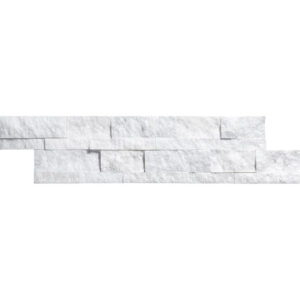 Pale Gray Marble 6" x 24" Split Face Ledger Corner