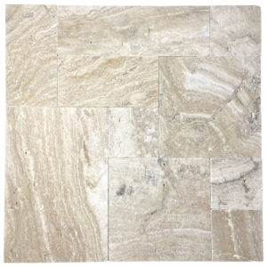 Renata Travertine 1.2 inch French Pattern Tumbled Paver