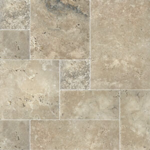 Pavilion Travertine French Pattern 1.2 inch Tumbled Paver