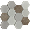 3" x 3" Honeycomb Blend Mosaic Tile - Brown