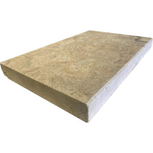Rustic Desert Travertine 16" x 24" x 2" Tumbled Modern Edge Coping