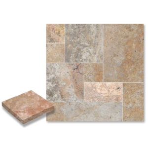 Rustic Desert Travertine 1.2 inch French Pattern Tumbled Paver
