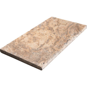 Rustic Desert Travertine 12" x 24" x 1.2" Tumbled Pool Coping