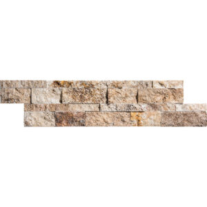 Rustic Desert Travertine 6" x 24" Split Face Ledger Corner