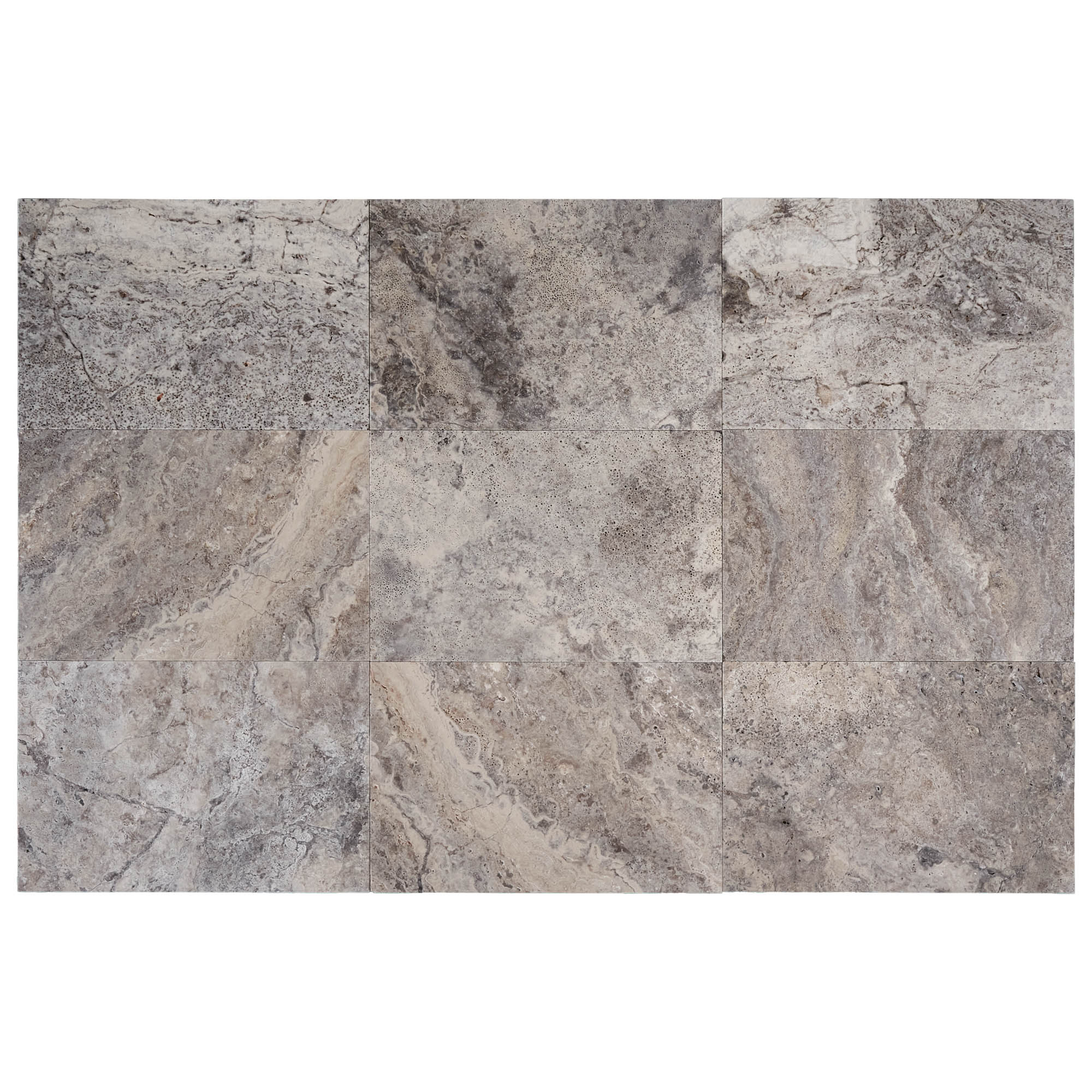 Argento Travertine 12" x 24" Filled and Honed Tile