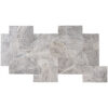 Argento Travertine French Pattern Tumbled Tile