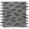 Vulcan Black Quatro 0.63" x 2" Brick Mosaic Tile