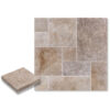 Walnut Brown Travertine French Pattern 1.2 inch Tumbled Paver