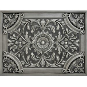 Backsplash Metal Mural Tile Hand Made Plaque Harmony 18"x24" Pewter Nickel